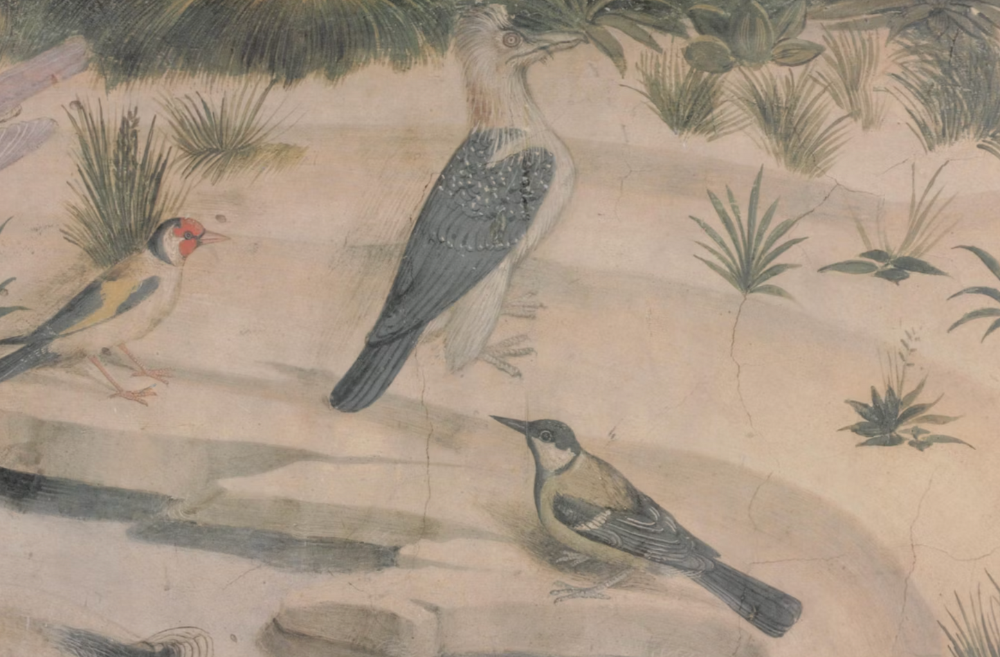 Offset Lithograph After Benozzo Gozzoli of Birds Around a Pond