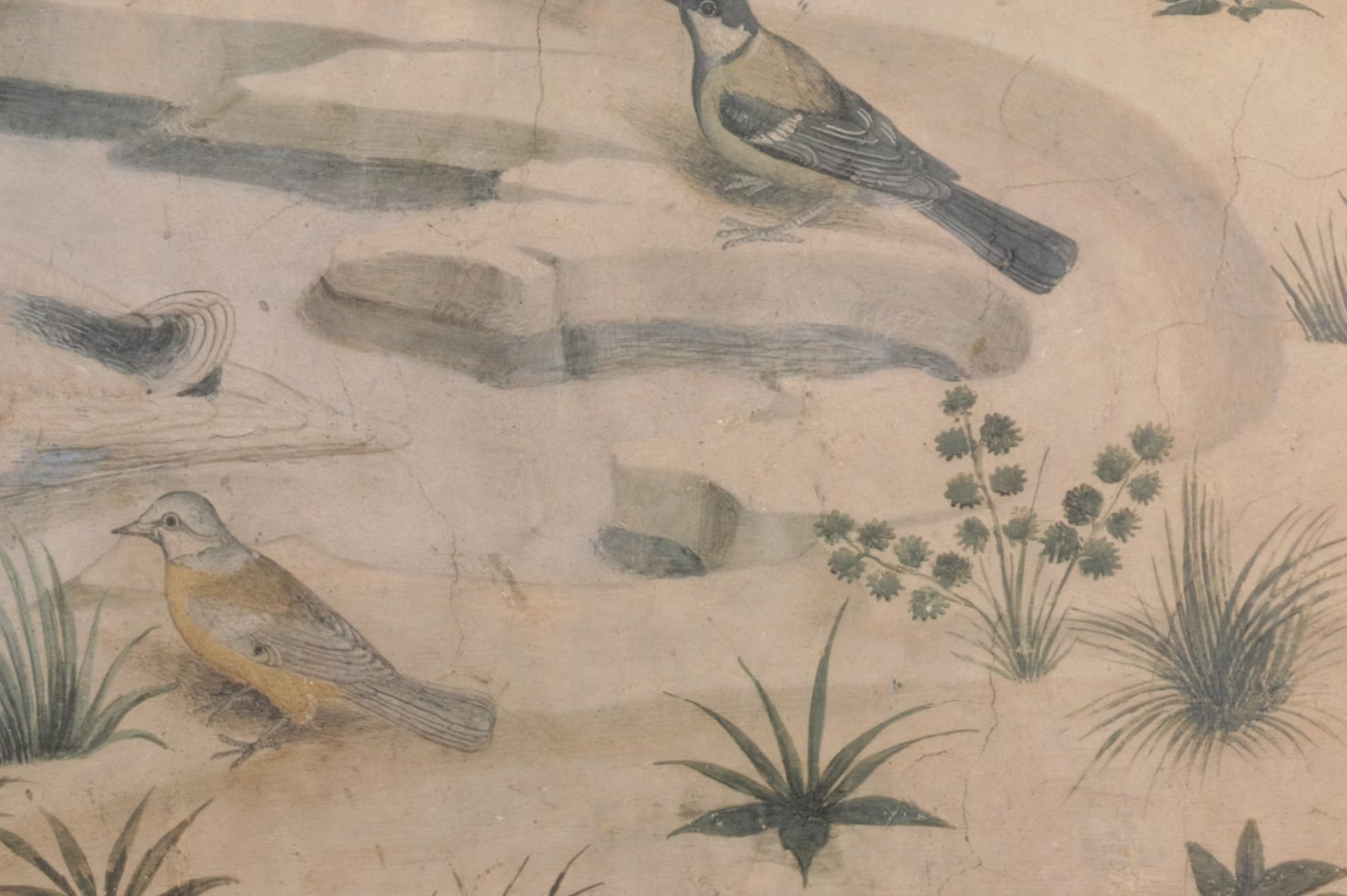 Offset Lithograph After Benozzo Gozzoli of Birds Around a Pond
