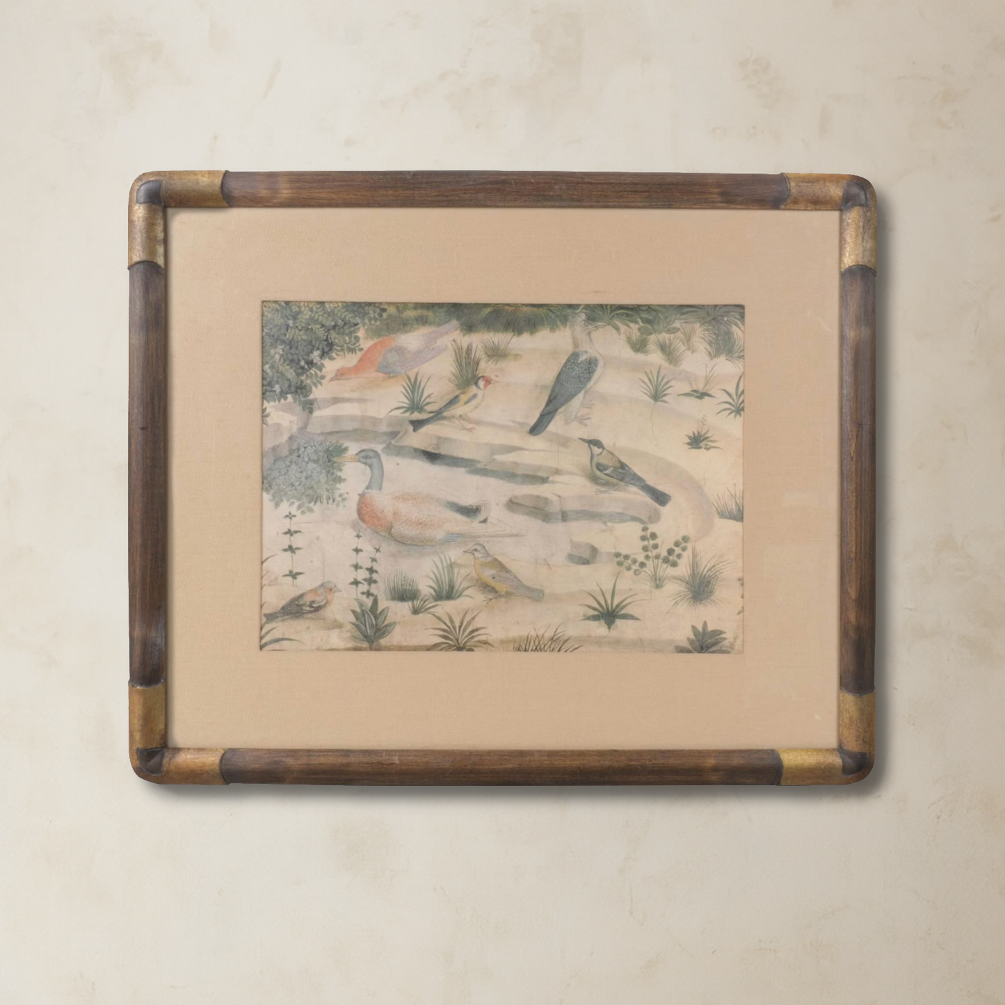 Offset Lithograph After Benozzo Gozzoli of Birds Around a Pond