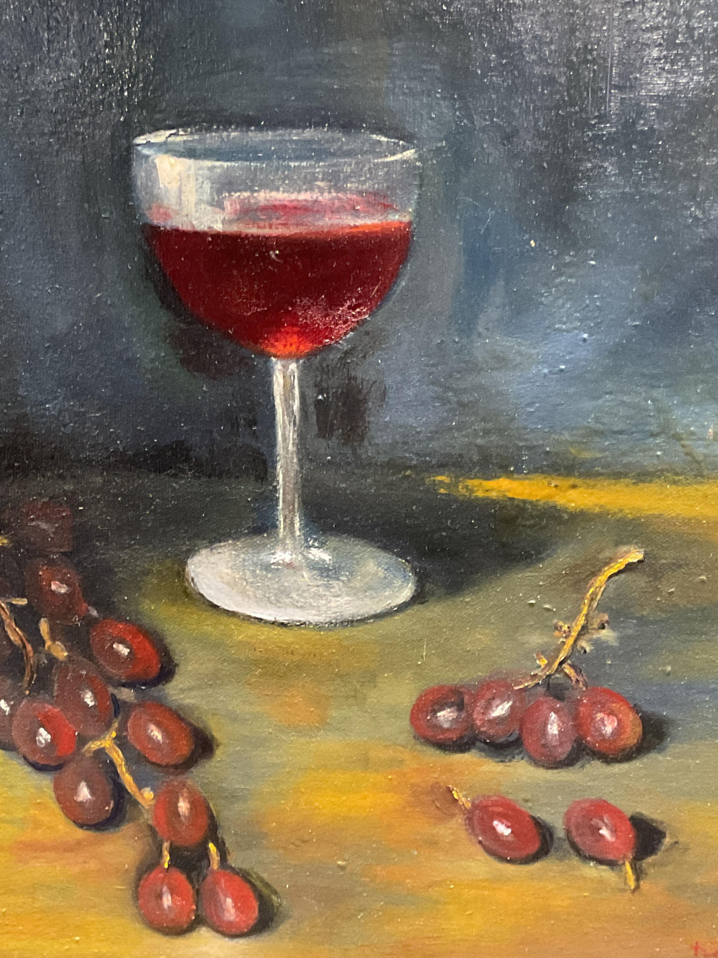 Still Life Wine Oil Painting - Doris Borst