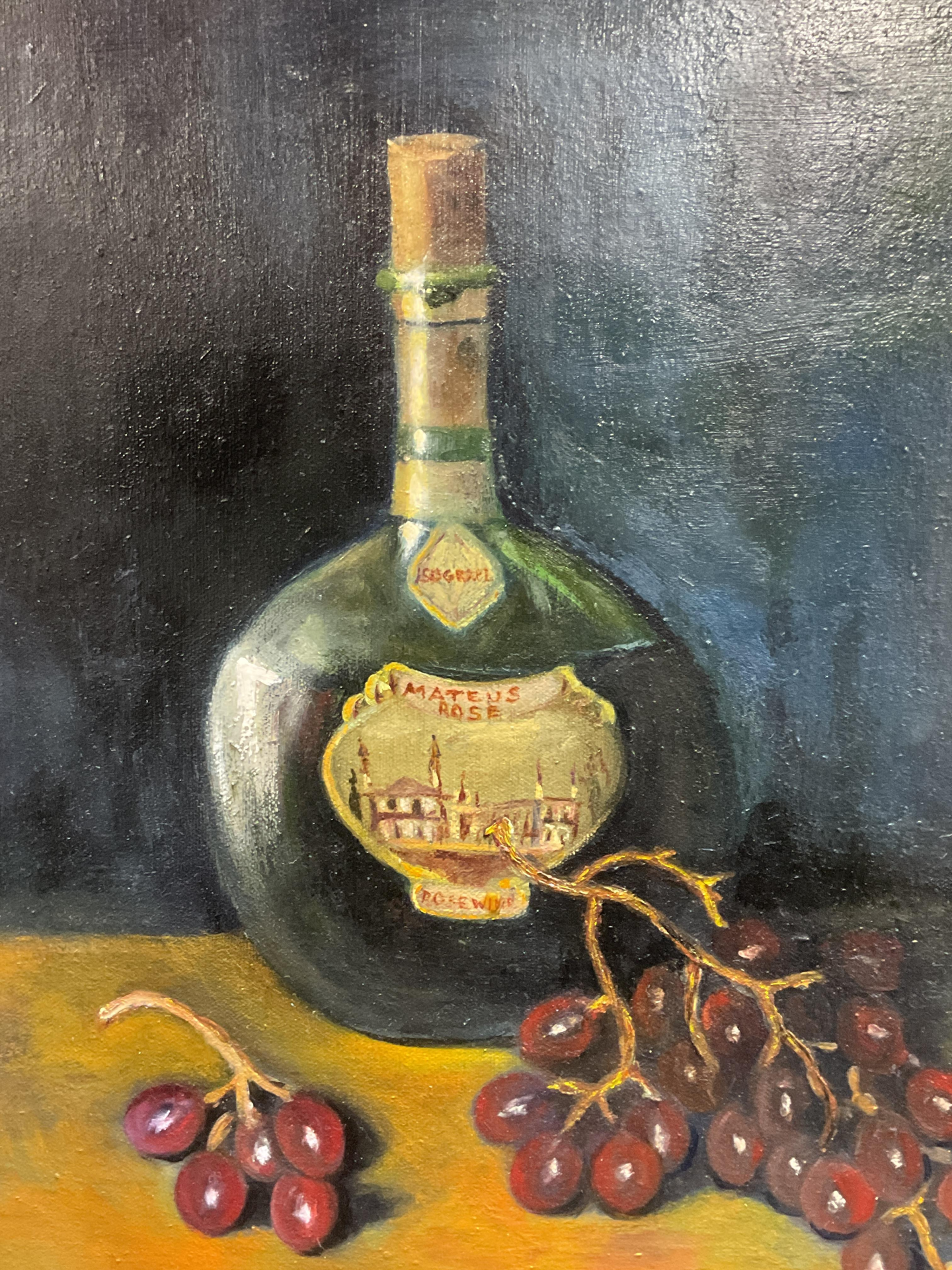 Still Life Wine Oil Painting - Doris Borst