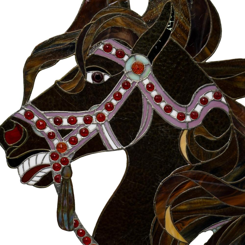 Equestrian Stained Glass Horse Panel