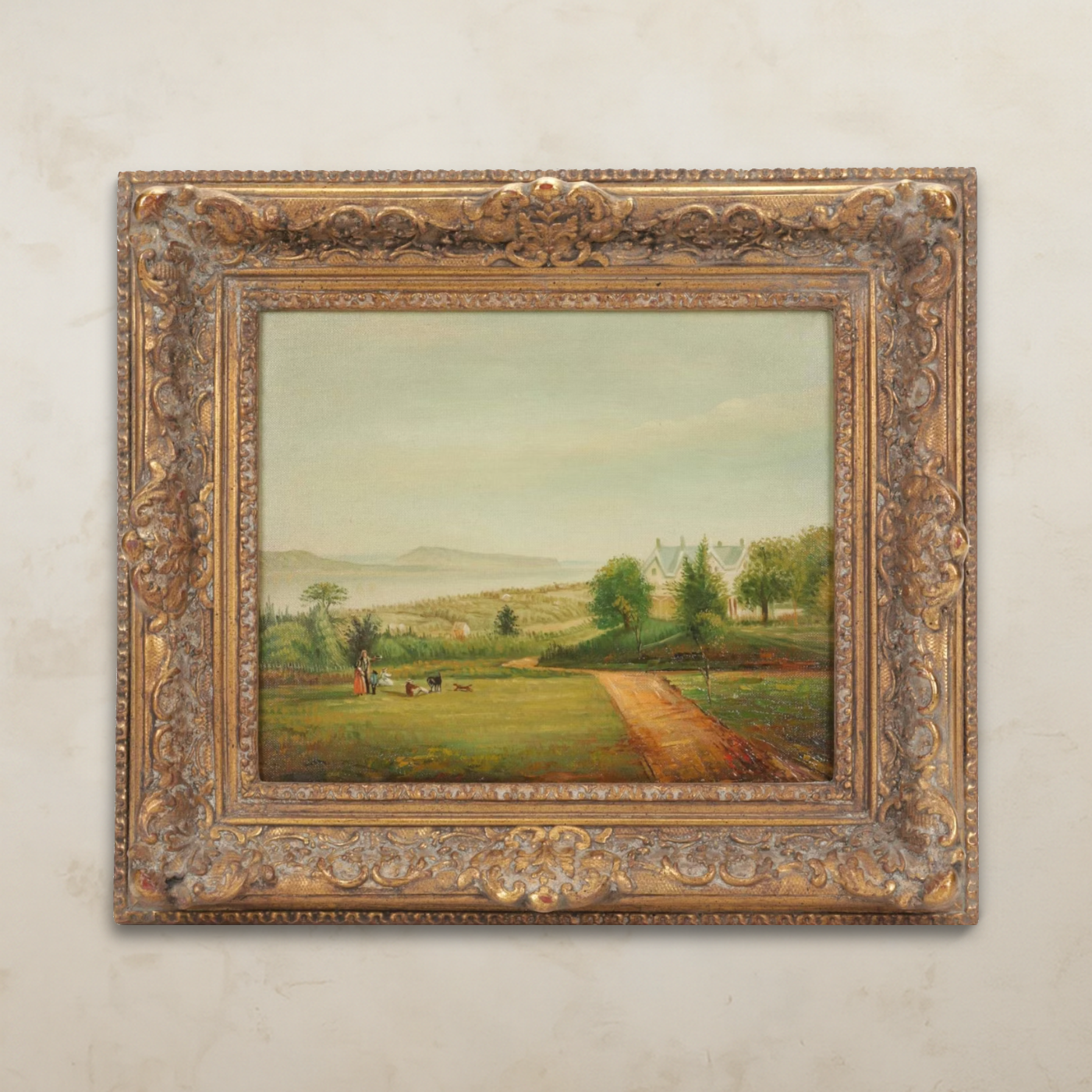 Oil Painting after Frederick Rondel "Frasier Home on the Hudson"