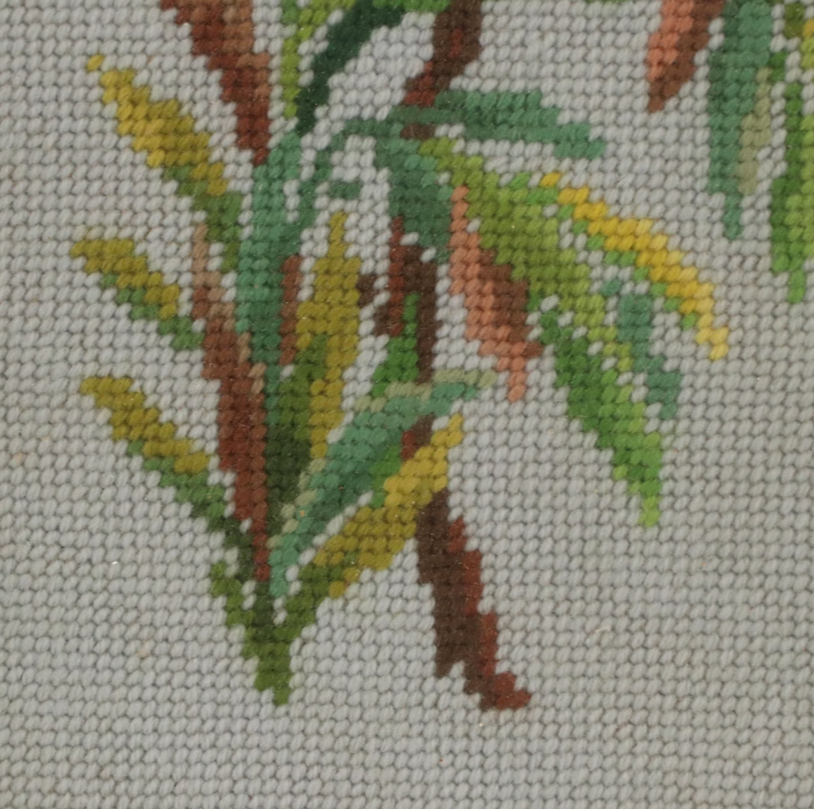 Handmade Needlepoint Bird on Spring Flower Branch