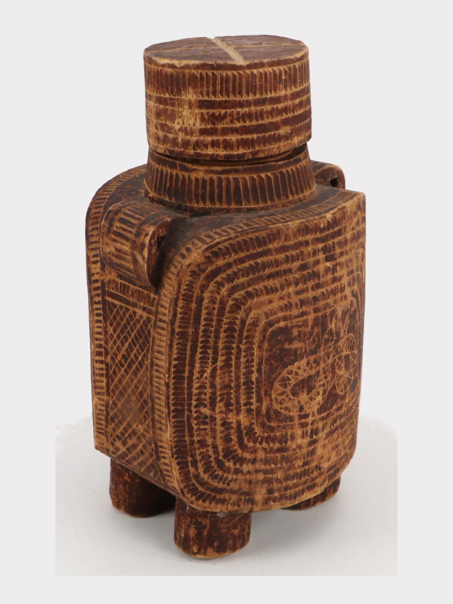 Indian Wooden Footed Snake Charmer's Vessel