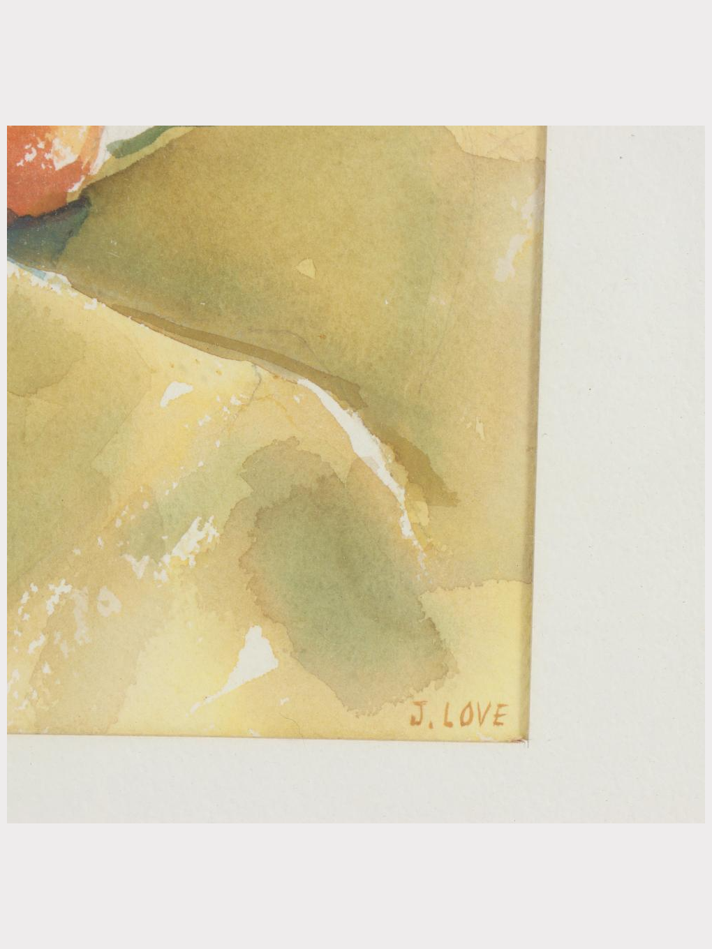 Still life with Branches and Orange fruit - J. Love, (20th century)