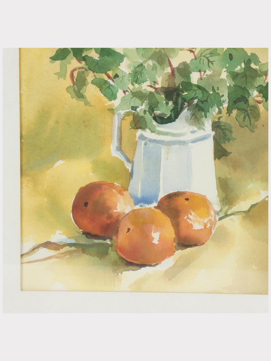 Still life with Branches and Orange fruit - J. Love, (20th century)