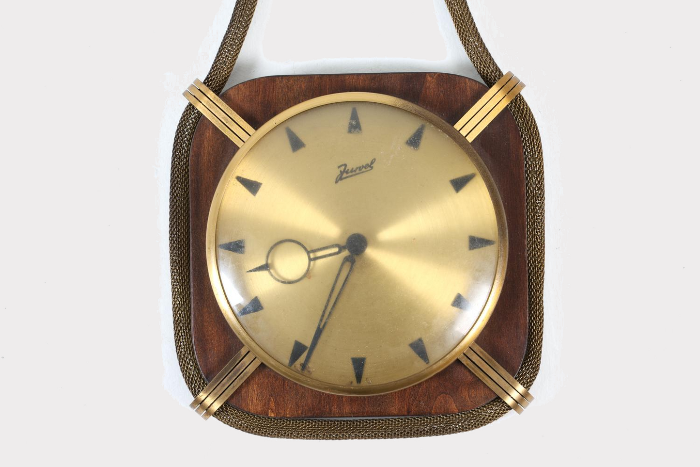 Jurvel German Walnut & Brass Rope Wall Clock