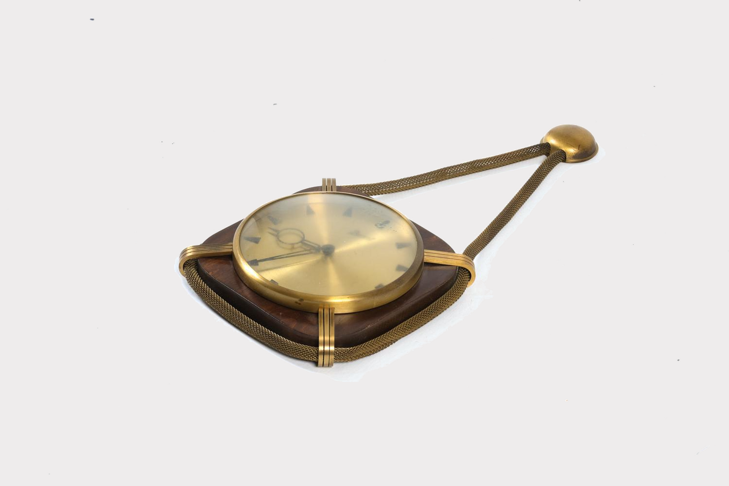 Jurvel German Walnut & Brass Rope Wall Clock