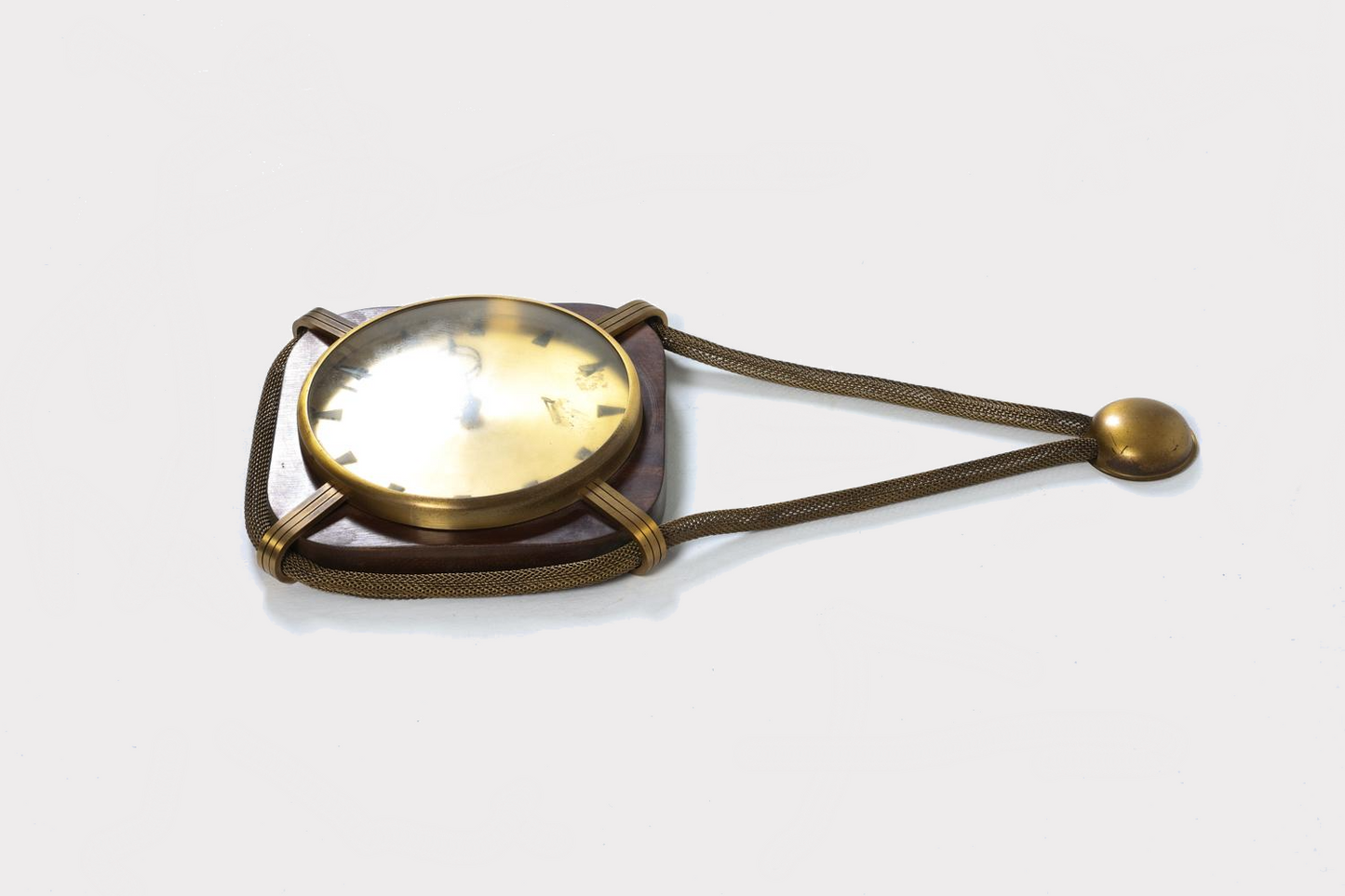 Jurvel German Walnut & Brass Rope Wall Clock