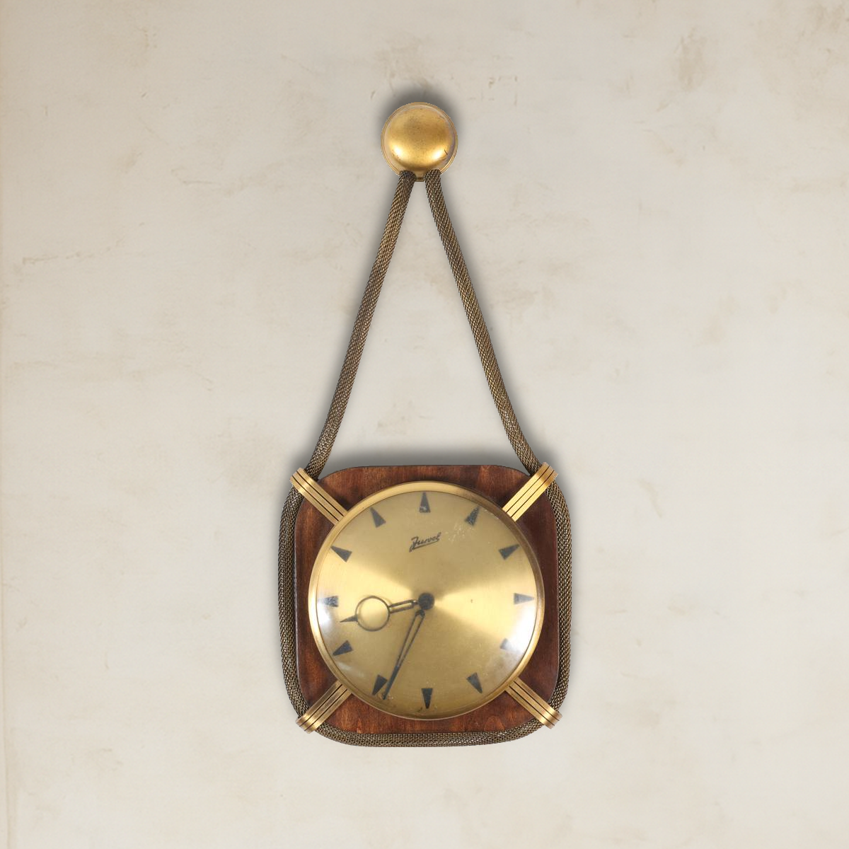 Jurvel German Walnut & Brass Rope Wall Clock