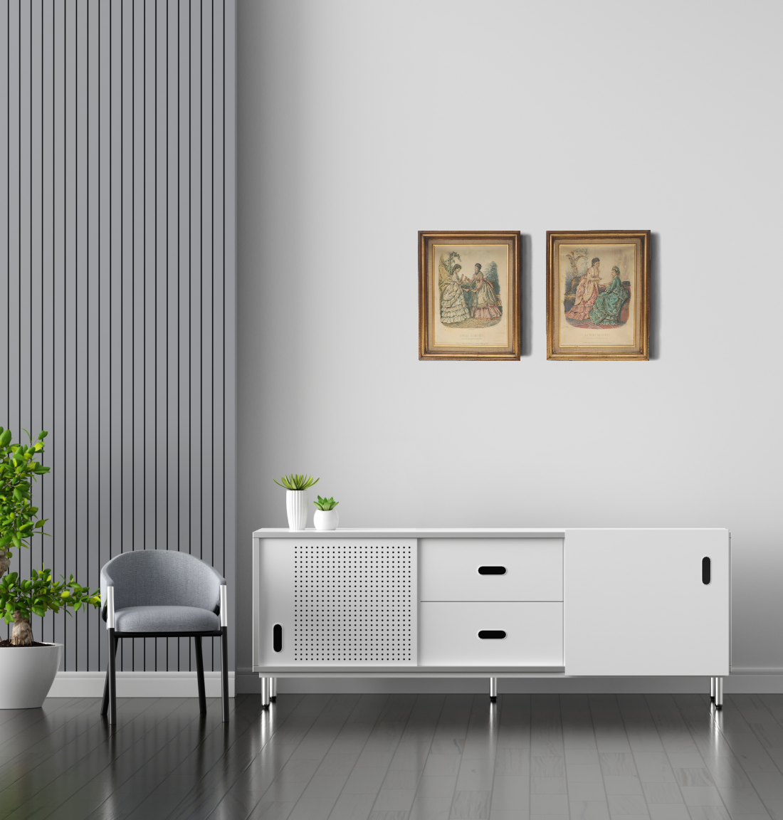 La Mode Illustrée Wood Framed Relief Prints