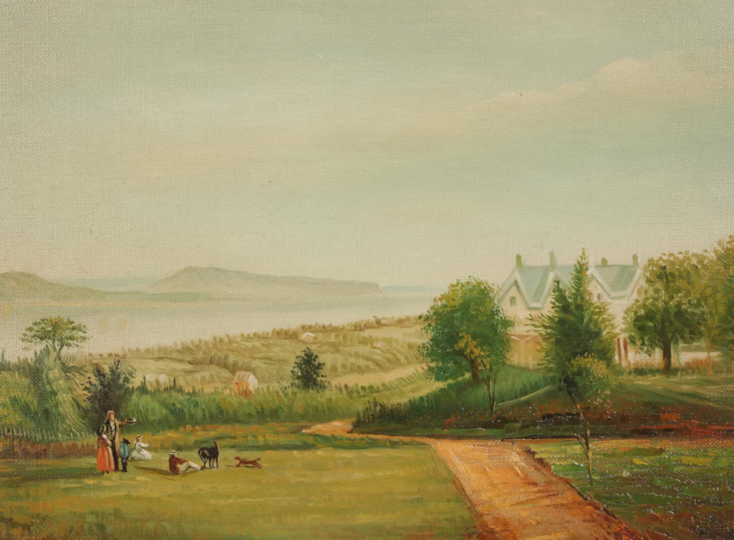 Oil Painting after Frederick Rondel "Frasier Home on the Hudson"