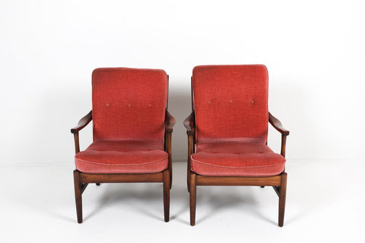 PAIR OF SCANDINAVIAN BEECH ARMCHAIRS C. 1960S