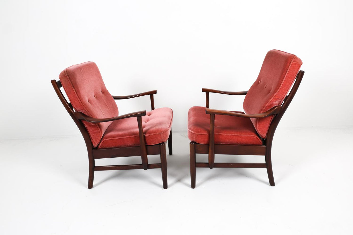 PAIR OF SCANDINAVIAN BEECH ARMCHAIRS C. 1960S