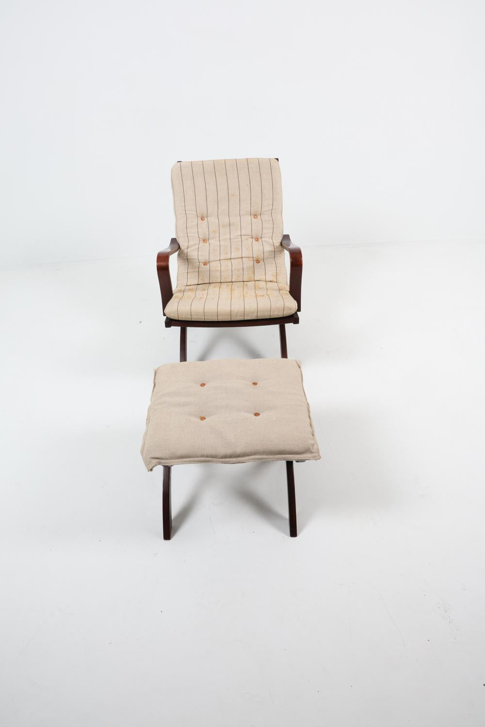Silkeborg Danish Oak Lounge Chair w/ Ottoman
