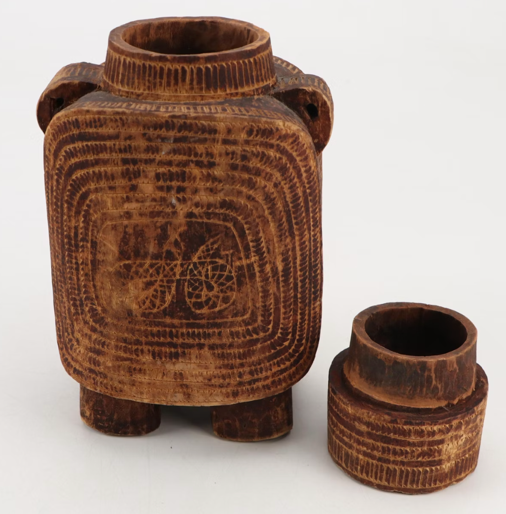 Indian Wooden Footed Snake Charmer's Vessel