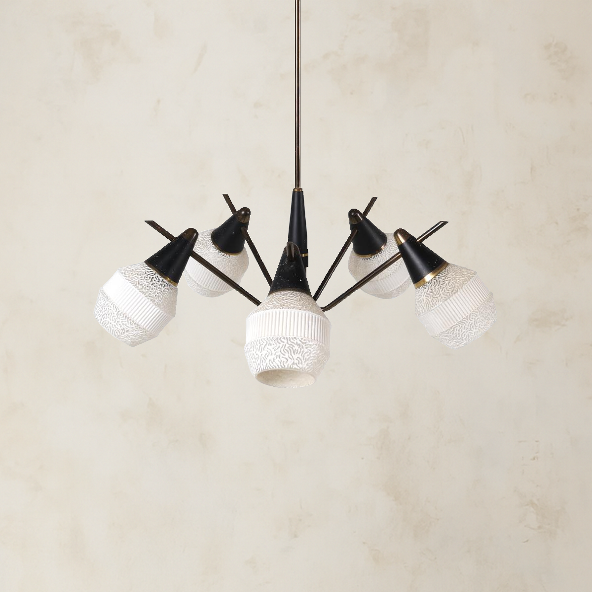 Mid-Century Stilnovo Style Chandelier