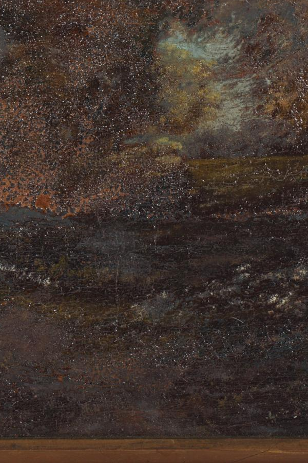 Woodland Charm, Evening landscape with trees, and rocky seascape - John Boer (1871-1937)
