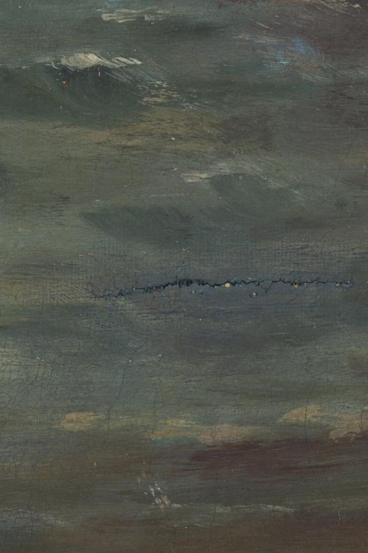 Woodland Charm, Evening landscape with trees, and rocky seascape - John Boer (1871-1937)