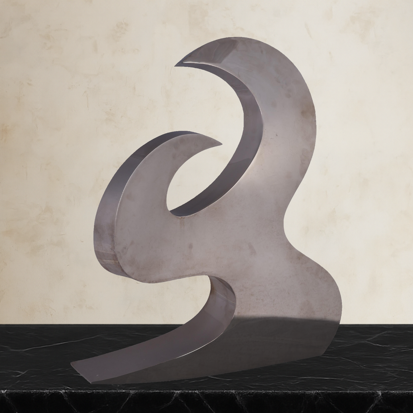 Abstract Chrome Steel Sculpture by Gary Kahle