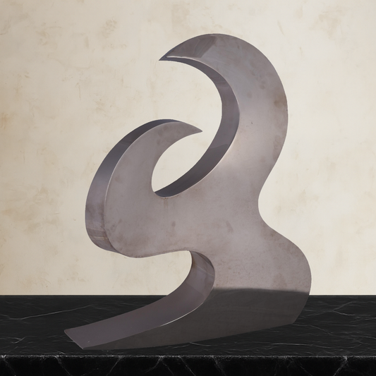 Abstract Chrome Steel Sculpture by Gary Kahle