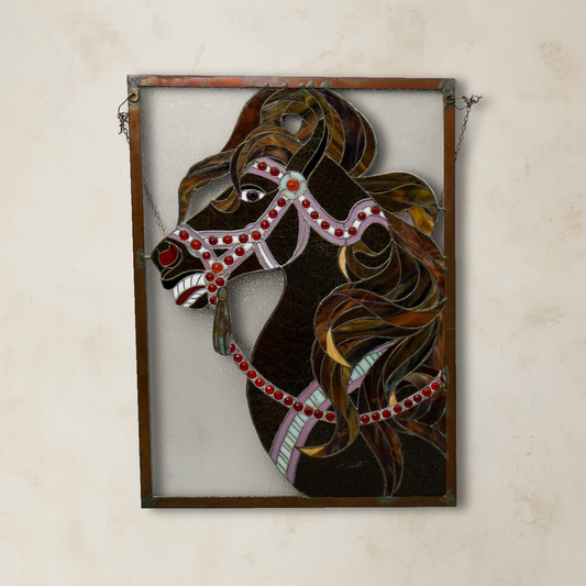 Equestrian Stained Glass Horse Panel