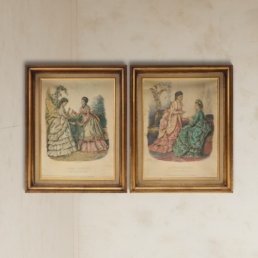La Mode Illustrée Wood Framed Relief Prints
