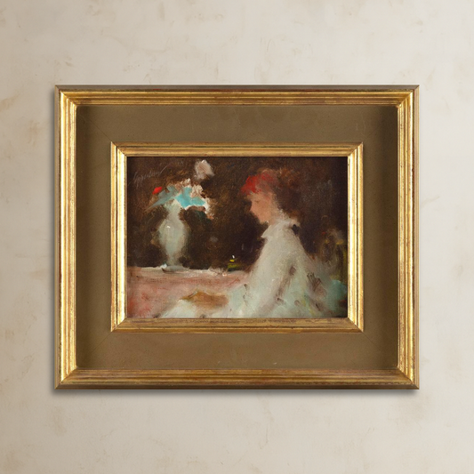Profile of a Woman Sitting at a Table - Samuel Edmund Oppenheim