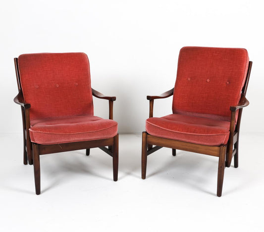 PAIR OF SCANDINAVIAN BEECH ARMCHAIRS C. 1960S