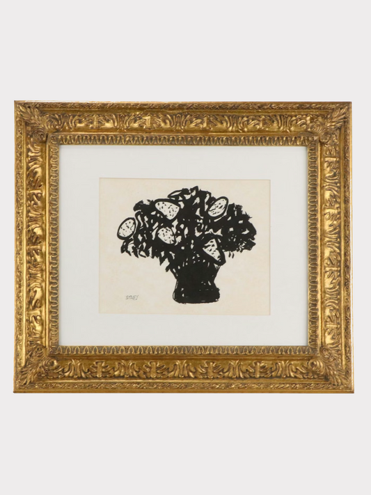 Rhoda Staley Floral Still Life Ink Drawing
