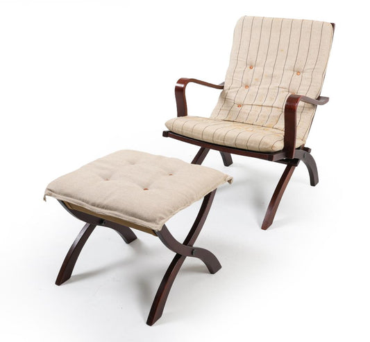 Silkeborg Danish Oak Lounge Chair w/ Ottoman