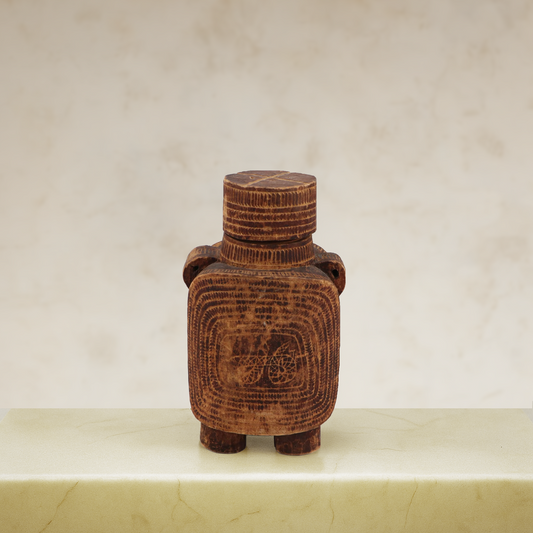 Indian Wooden Footed Snake Charmer's Vessel